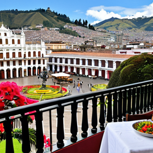 Home 4 **
"Hôtel Plaza Grande, Quito. Colonial architecture, Independence Plaza, flowered balconies, Ecuadorian cuisine, panoramic terrace view of Quito, luxury."
**