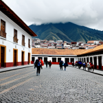 에콰도르 부동산 투자 가능성 - Quito Colonial Architecture**
"A charming colonial-style house in Quito, Ecuador, featuring red til...