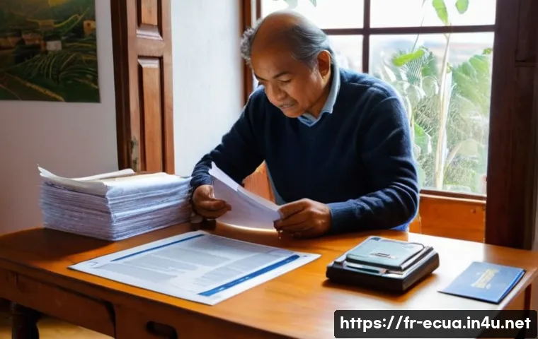 에콰도르에서 은행 계좌 개설하는 법 - **Prompt: "An organized expatriate in their cozy, sunlit apartment in Quito, Ecuador, meticulously a...